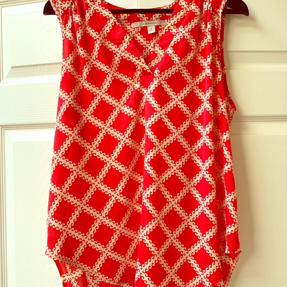 41 Hawthorn pink and cream sleeveless top